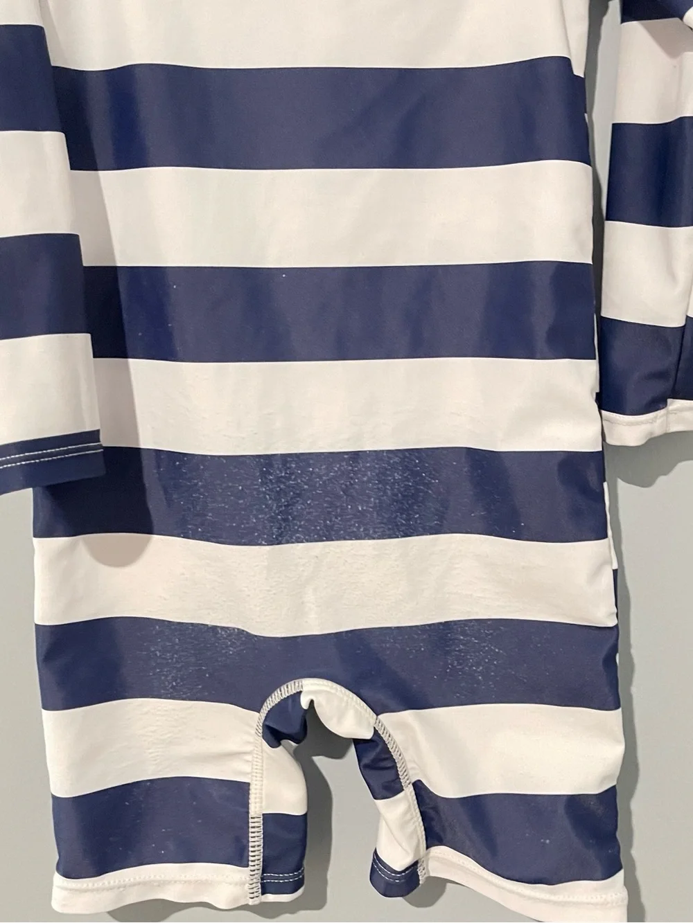 Shein | Toddler Boy | Size 2-3T | Navy + White Striped Baby Rash Guard One-Piece